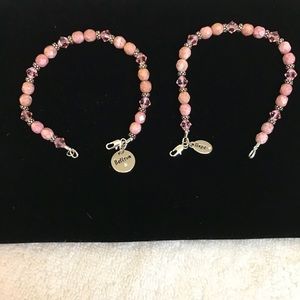 Set of 2 Swarovski Crystal /Sterling Bracelets
